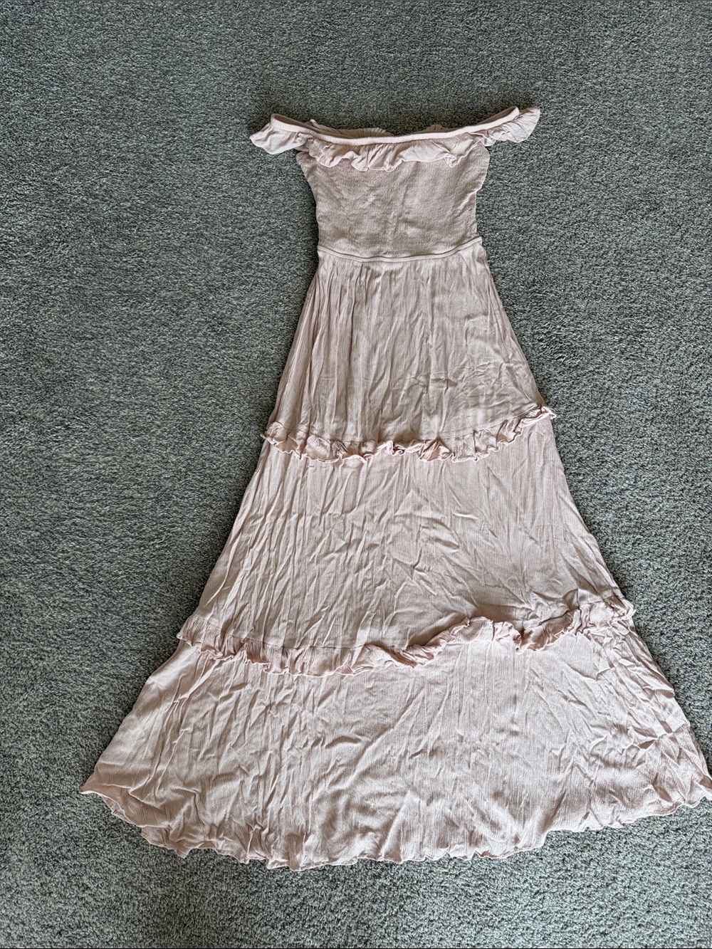 Express Blush Pink Off-Shoulder Maxi Dress